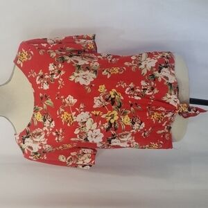 FREE with Purchase SOCIALITE Floral 100% Rayon Crepe Flutter Sleeve Waist Tie